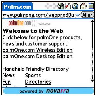 PALM ZIRE 72 - Recherche d'informations sur une page web - 2