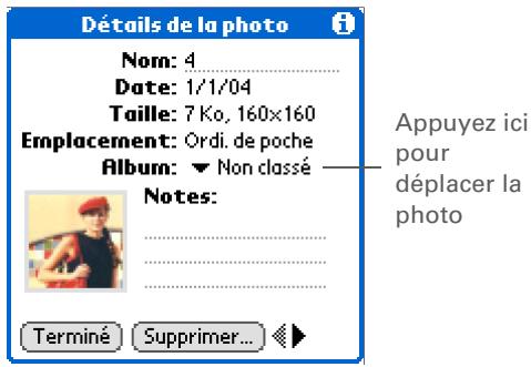 PALM ZIRE 72 - Déplacement d'une photo ou d'une vidéo dans un album ou d'un album à l'autre - 5