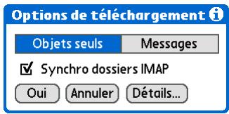 PALM ZIRE 72 - Activation et désactivation de la synchronisation des dossiers IMAP - 1