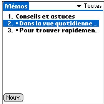 PALM ZIRE 72 - Affichage et modification d'un même - 2
