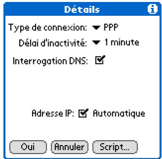 PALM ZIRE 72 - Ajout de détails à un profil de service - 2