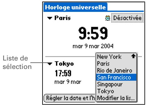 PALM ZIRE 72 - Choix de villes secondaires pour d'autres fuseaux horaires - 3