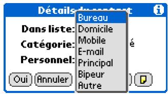 PALM ZIRE 72 - Personnalisation de la liste des contacts - 2