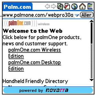 PALM ZIRE 72 - Accès à une page web à l'aide du champ adressé - 3