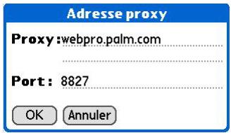 PALM ZIRE 72 - Configuration des préférences pour l'utilisation d'un serveur proxy - 7