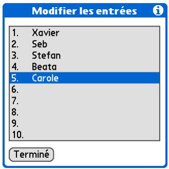 PALM ZIRE 72 - Modification d'un numéro abrégé - 2