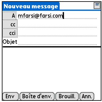 PALM ZIRE 72 - Saisie directe d'une adresse dans le champ a. - 2