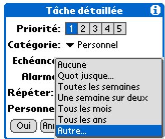 PALM ZIRE 72 - Planification d'une tâche répétée - intervalle inhabituel - 3
