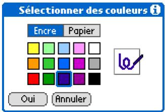 PALM ZIRE 72 - Choix des couleurs de l'encre et du papier (arrière-plan) - 5