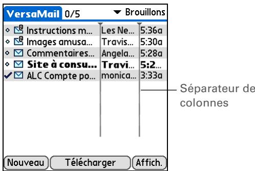 PALM ZIRE 72 - Affichage des colonnes sur une ou deux lignes - 1