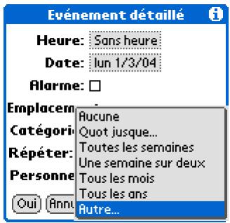 PALM ZIRE 72 - Planification d'un événement répété - intervalle inhabituel - 1