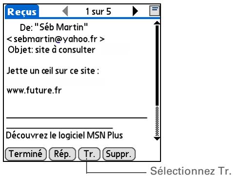 PALM ZIRE 72 - Transfert d'un e-mail - 1
