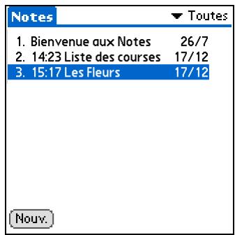 PALM ZIRE 72 - Suppression d'une note - 3