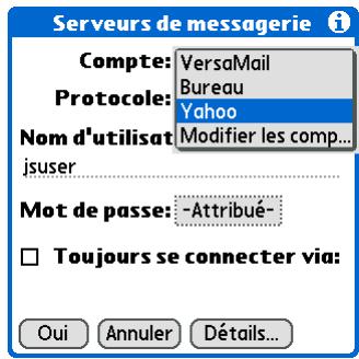 PALM ZIRE 72 - Ajout d'esmtp à un compte - 2