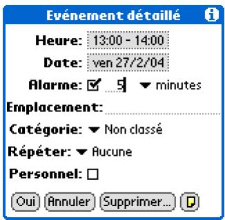 PALM ZIRE 72 - Définition d'une alarme - 2