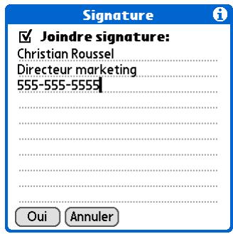 PALM ZIRE 72 - Création d'une signature personnelle - 2