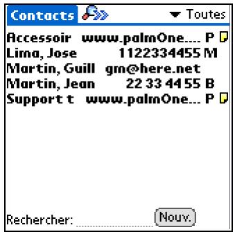 PALM ZIRE 72 - Ajout d'un contact - 1