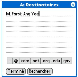 PALM ZIRE 72 - Saisie directe d'une adresse dans le champ a. - 3