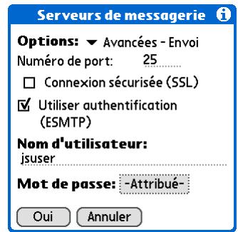 PALM ZIRE 72 - Ajoutez l'authentification ESMTP : - 1
