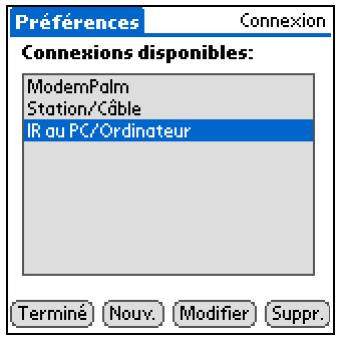PALM ZIRE 72 - Modification des paramètres de connexion prédéfinis - 1