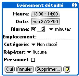 PALM ZIRE 72 - Modification d'un événement - 1
