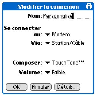 PALM ZIRE 72 - Création de vos propres paramètres de connexion - 2