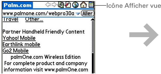 PALM ZIRE 72 - Modification de l'affichage d'une page - 4