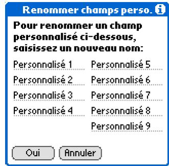 PALM ZIRE 72 - Définition de champs personnalisés - 2