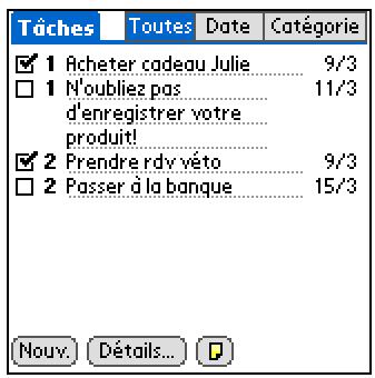 PALM ZIRE 72 - Organisation de vos tâches - 2