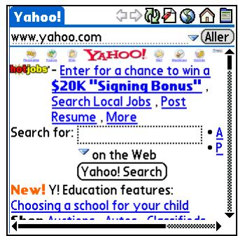 PALM ZIRE 72 - Accès à une page web à l'aide de la barre d'action - 3