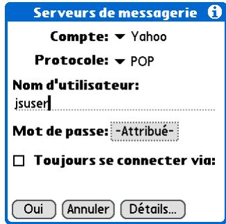PALM ZIRE 72 - Sélectionnez un service pour ce compte - 1