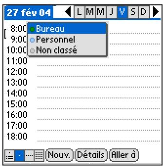 PALM ZIRE 72 - Attribution d'un code couleur à un événement - 2