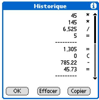 PALM ZIRE 72 - Affichage des derniers calculs - 3