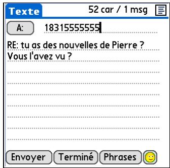 PALM ZIRE 72 - Transfert d'un message - 3