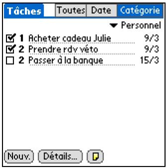 PALM ZIRE 72 - Marquage d'une tâche comme terminée - 3
