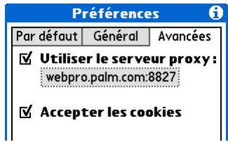 PALM ZIRE 72 - Configuration des préférences pour l'utilisation d'un serveur proxy - 5