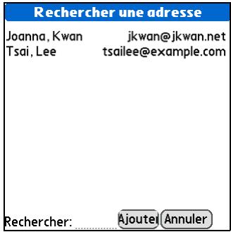 PALM ZIRE 72 - Saisie d'une adresse à l'aide des contacts - 2