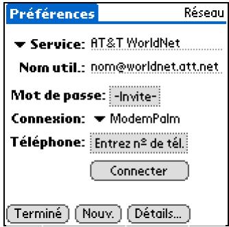 PALM ZIRE 72 - Suppression d'un profil de service - 1