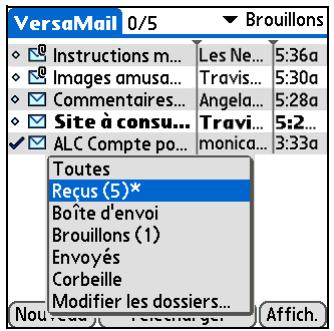 PALM ZIRE 72 - Déplacement de messages d'un dossier à un autre - 5