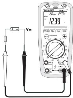VOLTCRAFT MULTI-DMM MT-52 - Zur Messung von Gleichspannung „V-DC“ gehen Sie wie folgt vor: - 2