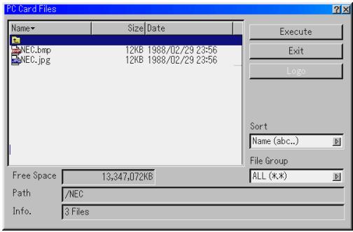 NEC HT1000 - Using the PC Card Files Fucntion (PC Card Files) - 1