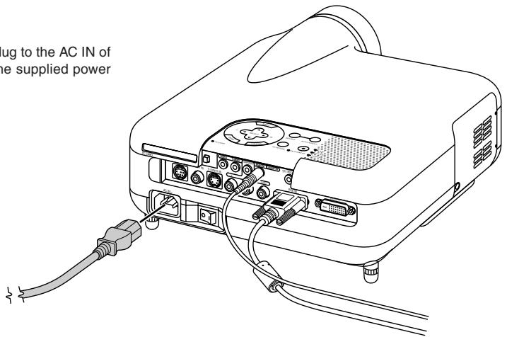 NEC HT1000 - Connecting the Supplied Power Cable - 1