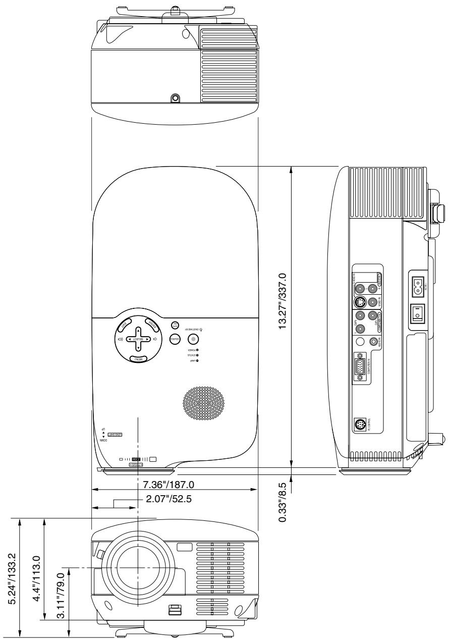 NEC HT410 - Cabinet Dimensions - 1