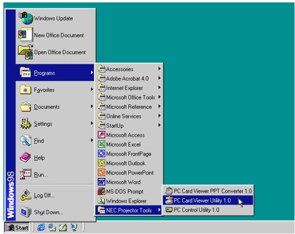 NEC LT154 - Starting Up the PC Card Viewer Software on your PC - 1