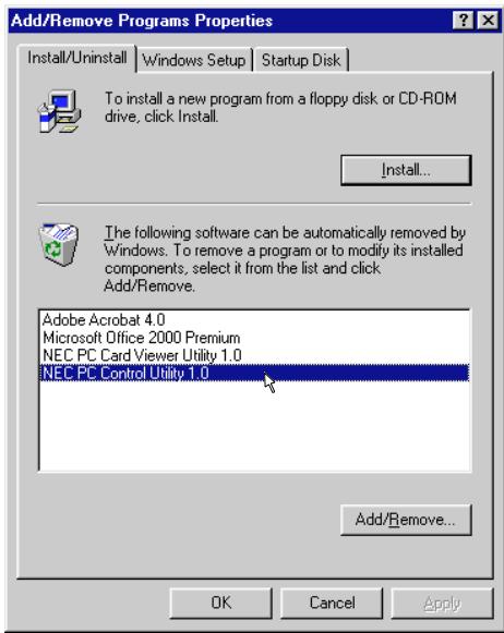 NEC LT154 - Uninstalling the software - 3