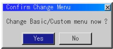 NEC LT156 - The default Basic/Custom Menu items are: - 1