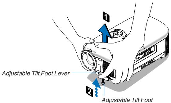 NEC LT180 - Adjusting the Tilt Foot - 1