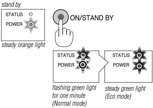 NEC LT75Z - Status of indicator light: turn on - 2