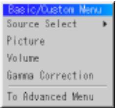 NEC MT1050 - The default Basic/Custom Menu items are: - 2