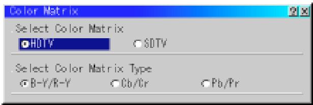 NEC MT1050 - Color Matrix (available for component video signal only) - 1